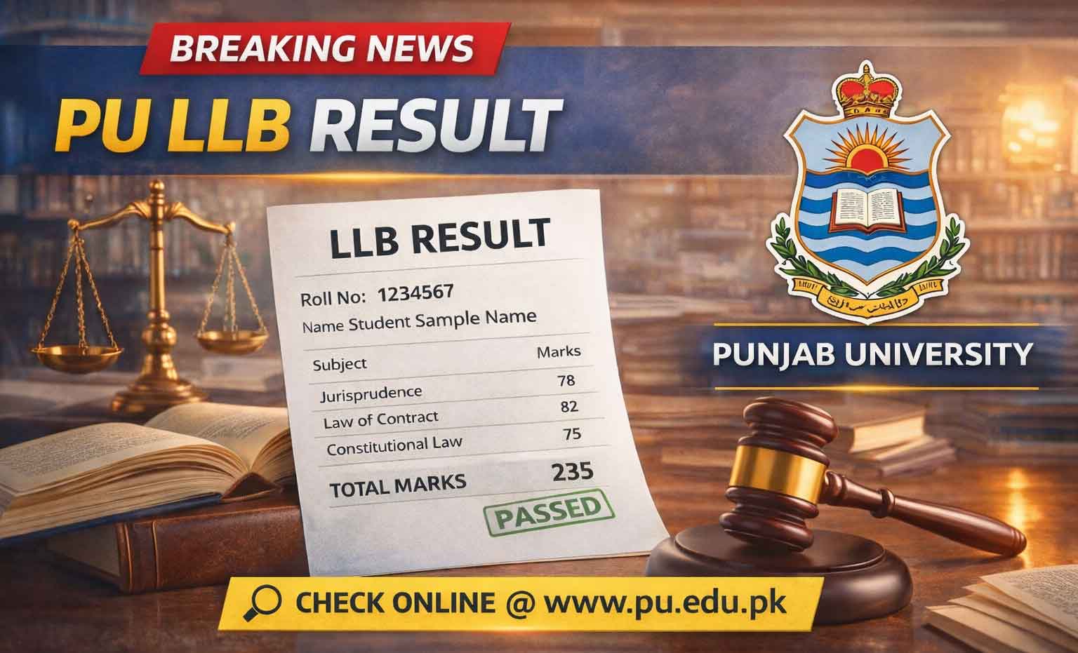 PU LLB Result 2026 Punjab University