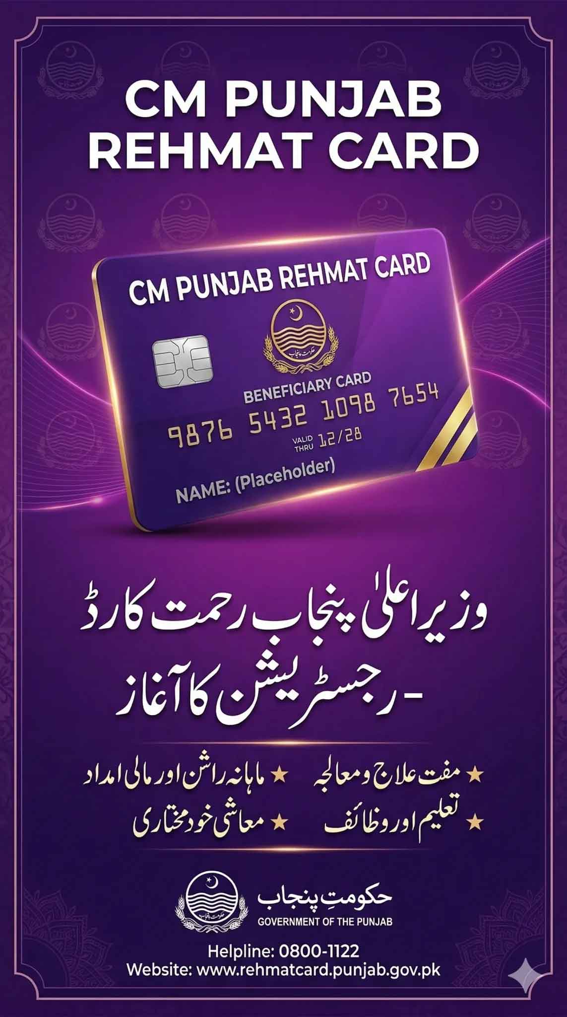 CM Punjab Rehmat Card 2026