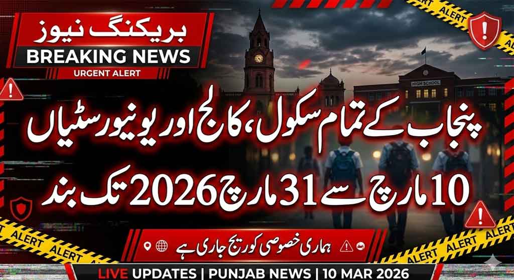 Punjab School, College, Universities Closing 10th March to 31st March 2026